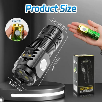 Cheerful Shark Rechargeable Mini LED Flashlight