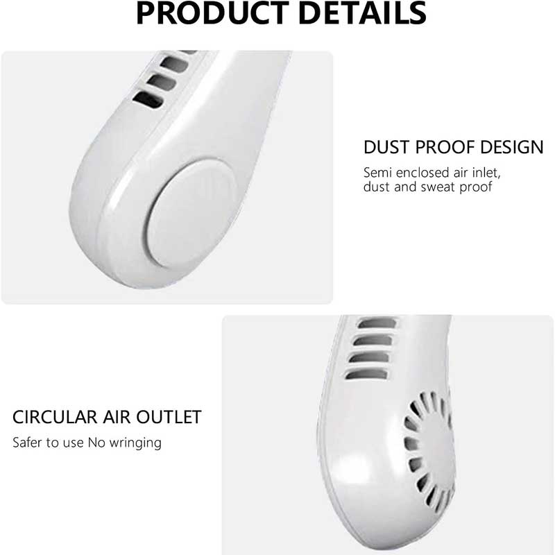 Rechargeable Leafless Hanging Neck Fan