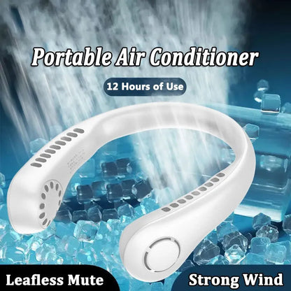 Rechargeable Leafless Hanging Neck Fan