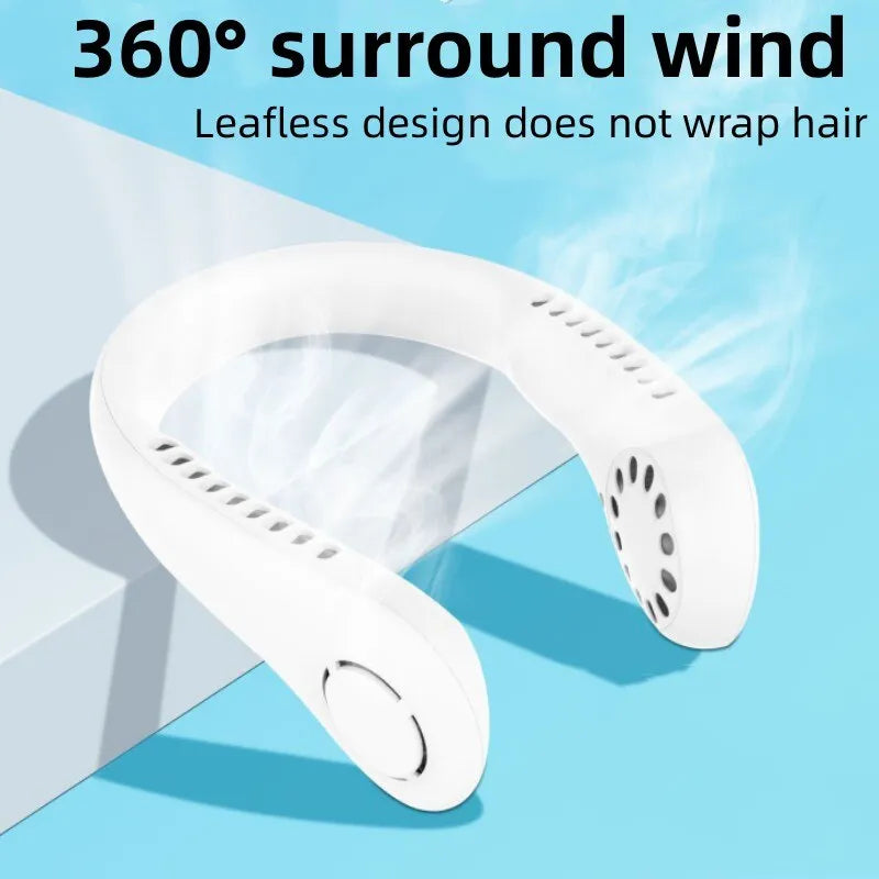 Rechargeable Leafless Hanging Neck Fan