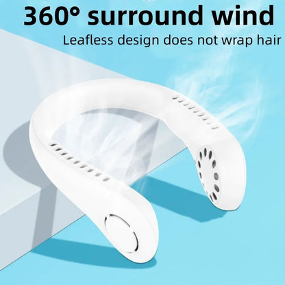 Rechargeable Leafless Hanging Neck Fan