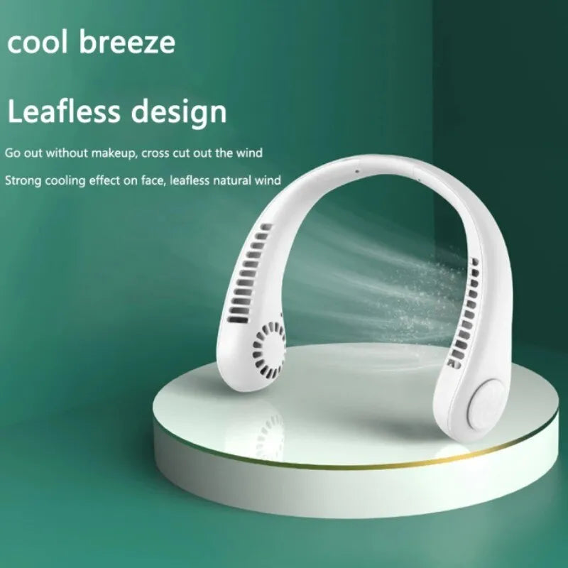 Rechargeable Leafless Hanging Neck Fan