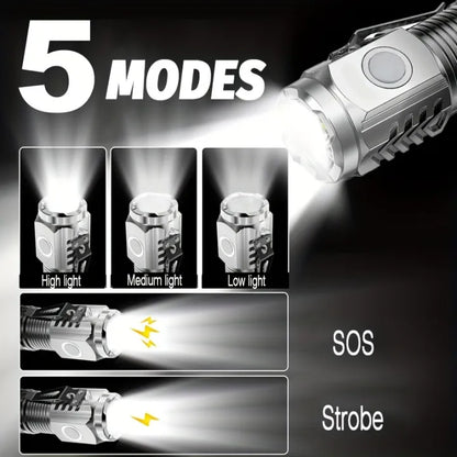 Cheerful Shark Rechargeable Mini LED Flashlight