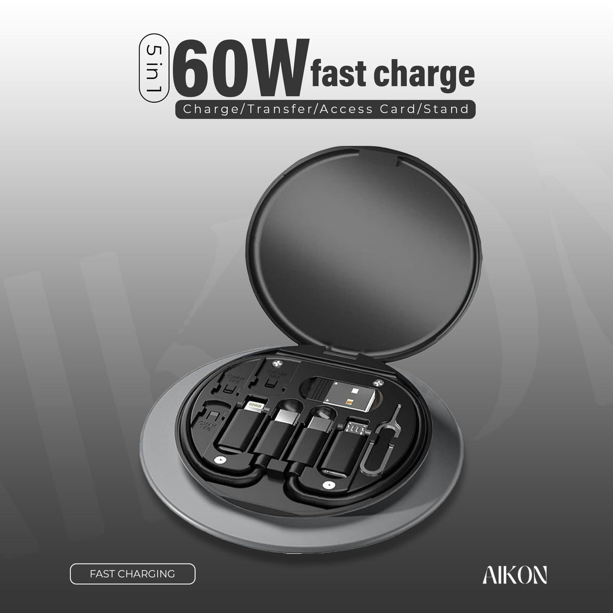 TechMate (5 in 1 Charger, SIM Tool & Holder)
