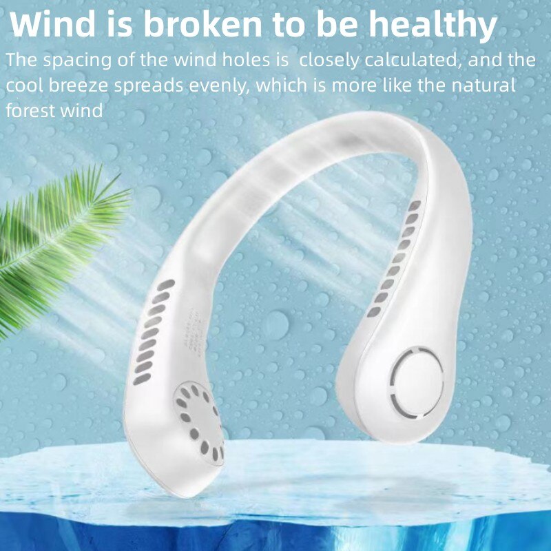 Rechargeable Leafless Hanging Neck Fan