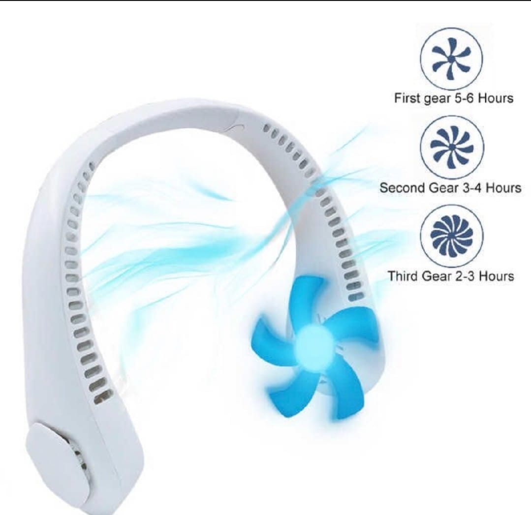 Rechargeable Leafless Hanging Neck Fan