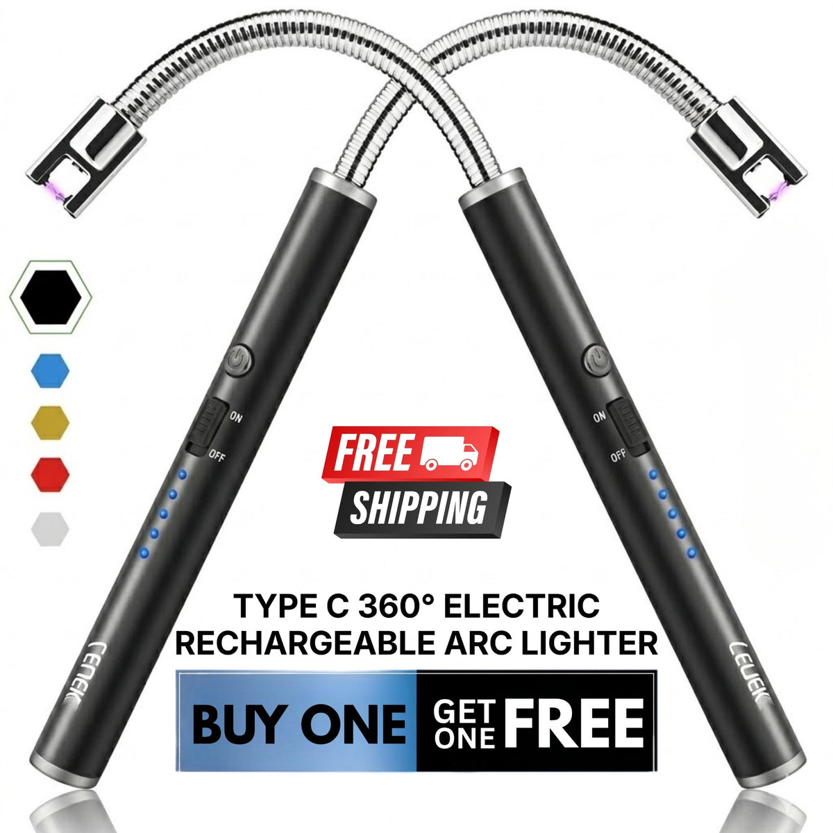 Flexible Arc Lighter 360° | USB-C Rechargeable Buy 1 Get 1 Free