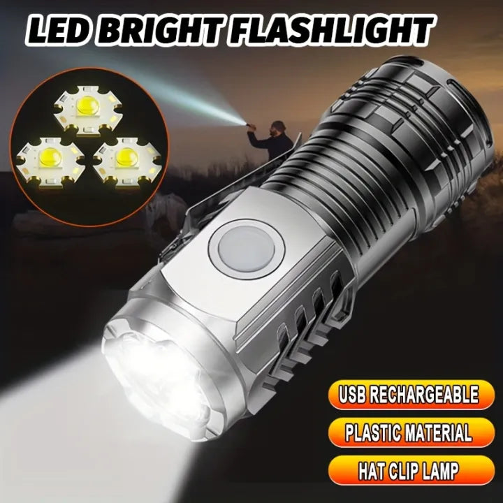 Cheerful Shark Rechargeable Mini LED Flashlight
